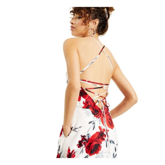 SPEECHLESS Womens Spaghetti Strap Scoop Neck Full-Length Prom Fit + Flare Dress - Picture 3 of 4